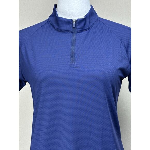 Women’s Size Small Golf Shirt 1/4 Zip Short Sleeve Navy Blue NWT Tennis - Picture 2 of 16